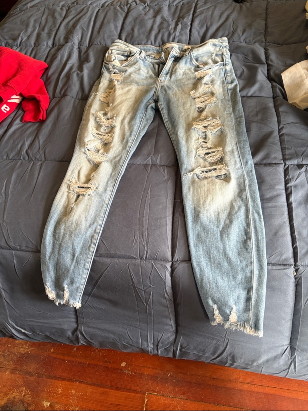 Signature Light Blue Distressed Boyfriend Jeans